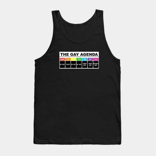 The gay agenda, Gay, Bisexual, Lesbian, vintage, LGBT, Pride Rainbow Tank Top by MagdalenaRo